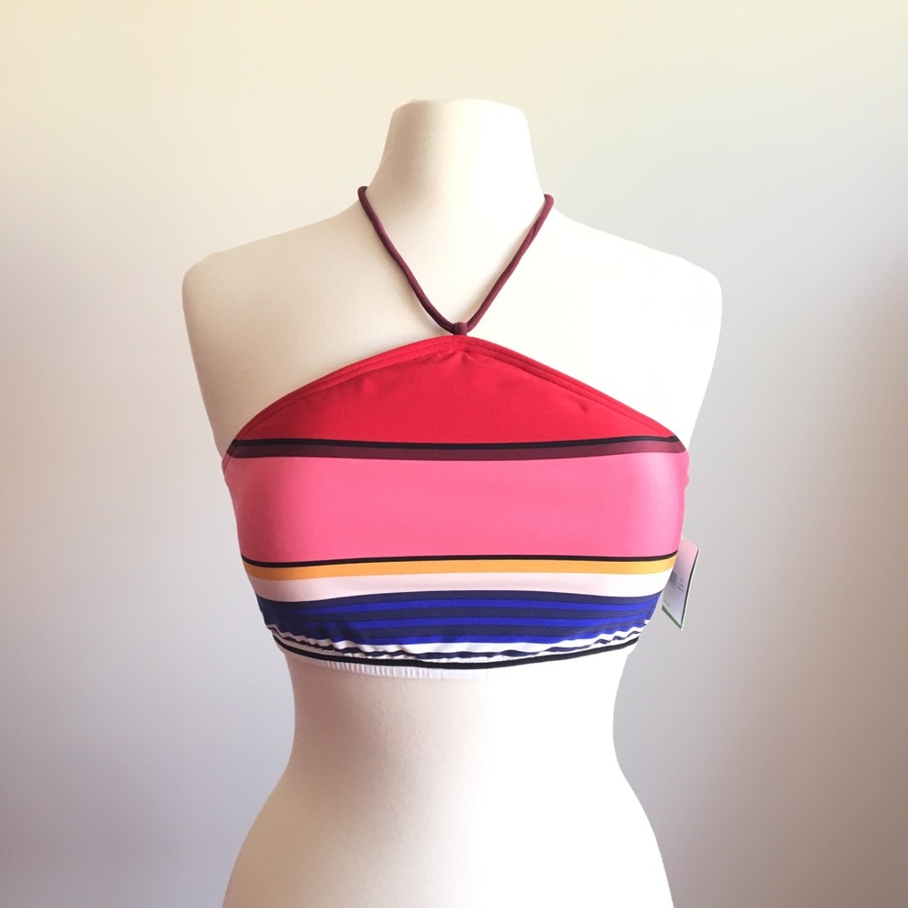 Kate Spade New York Striped High-Neck Bikini Top Size XL
